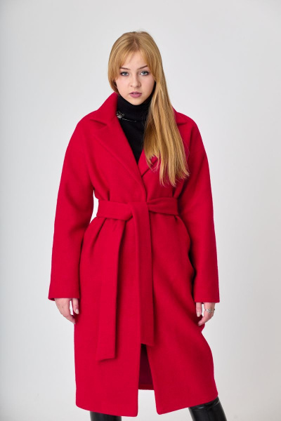 Пальто, туника, шорты T&N 7318 красный_алый+черный - фото 2