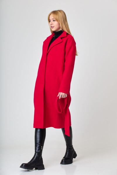 Пальто, туника, шорты T&N 7318 красный_алый+черный - фото 1