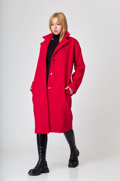 Пальто, туника, шорты T&N 7318 красный_алый+черный - фото 5