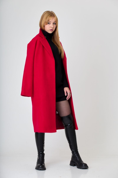 Пальто, туника, шорты T&N 7318 красный_алый+черный - фото 7