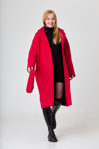 Пальто, туника, шорты T&N 7318 красный_алый+черный - фото 6
