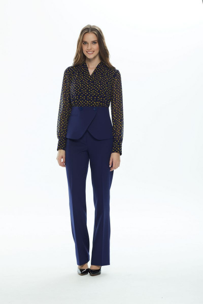 Блуза, брюки Alani Collection 1730 темно-синий - фото 4