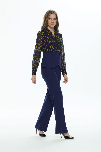 Блуза, брюки Alani Collection 1730 темно-синий - фото 1