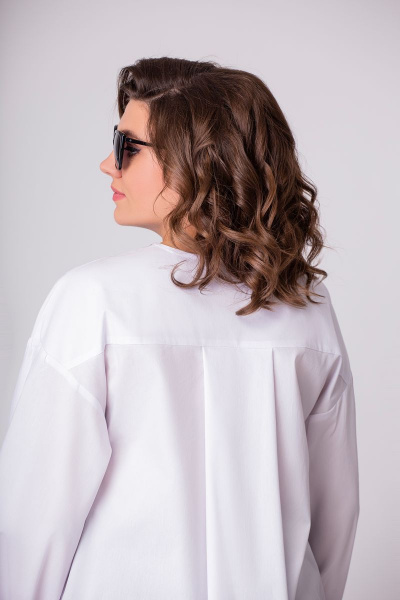 Блуза, брюки EVA GRANT 101 белый+серый_в_штрихи - фото 8