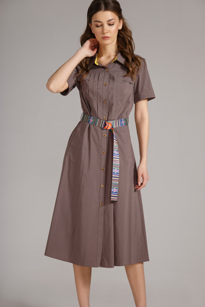 Платье Магия моды 1582 коричневый - фото 1