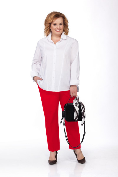 Блуза, брюки Pretty 856 белый+красный - фото 1