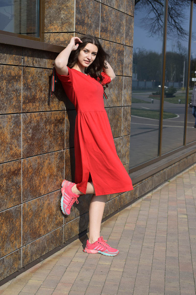 Платье AMORI 9397 красный - фото 1