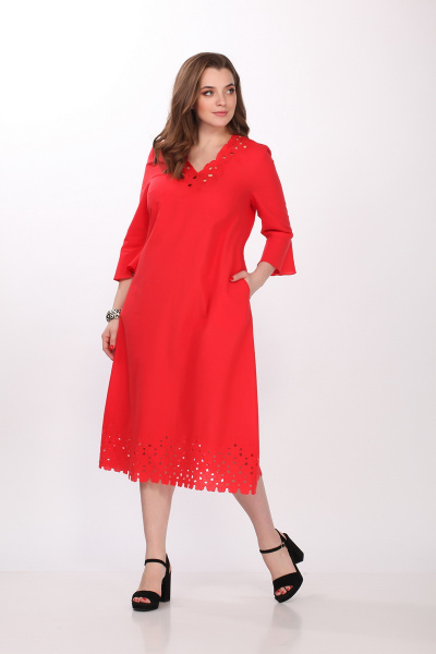 Платье ELLETTO 1706 красный - фото 2