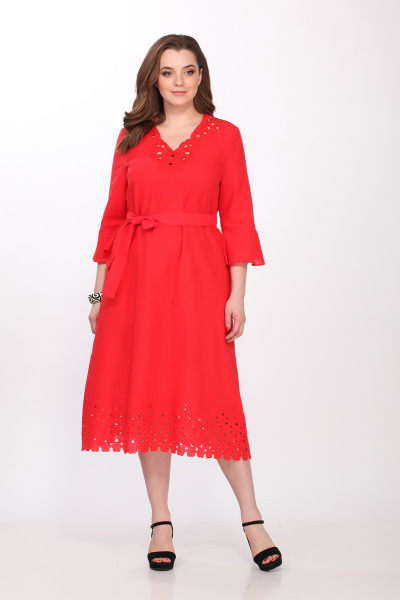 Платье ELLETTO 1706 красный - фото 4