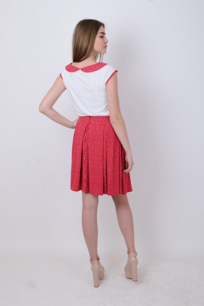 Блуза Mita ЖМ809 белый+красный - фото 2