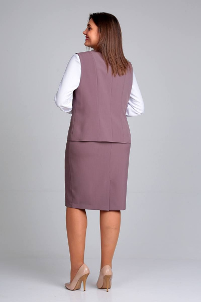 Блуза, жилет, юбка Liona Style 861 мокко - фото 2