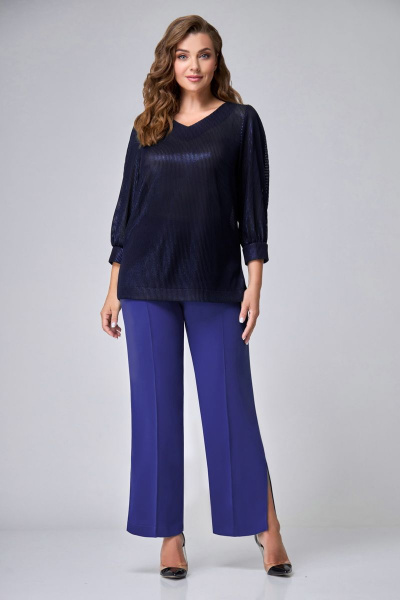 Блуза, брюки Мишель стиль 1070 синий - фото 1