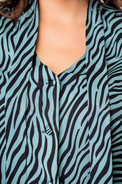 Блуза EVA GRANT 214-1 ментол+черный - фото 8