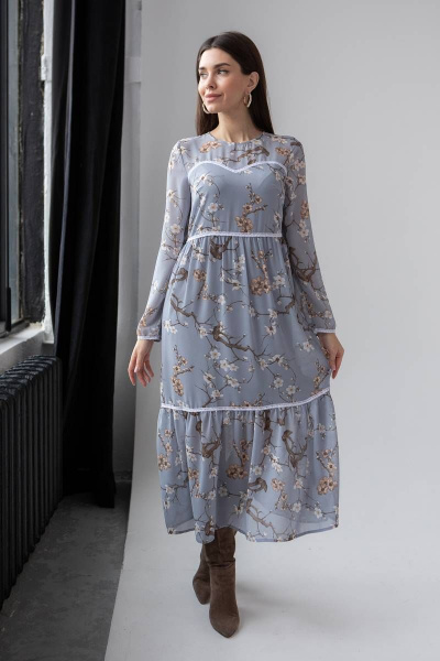 Платье Ivera 1084 серо-голубой - фото 6