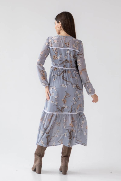 Платье Ivera 1084 серо-голубой - фото 2