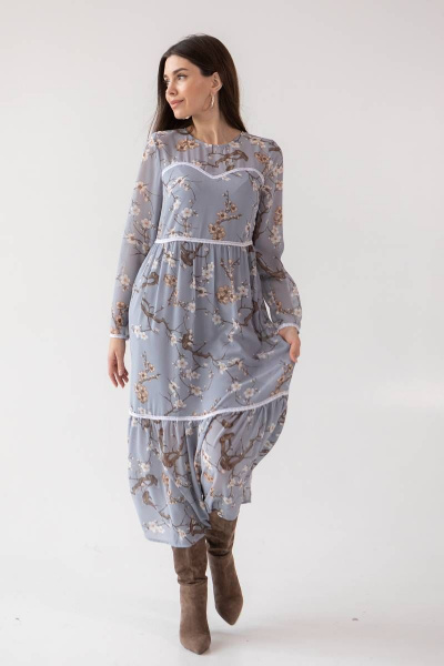 Платье Ivera 1084 серо-голубой - фото 4