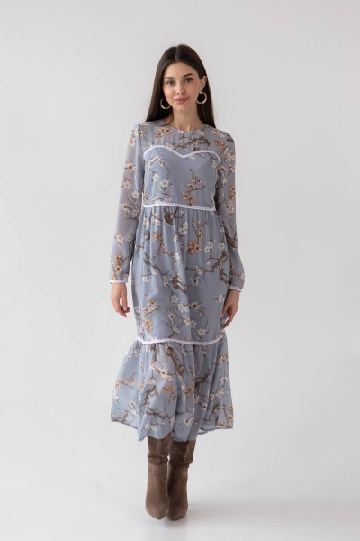 Платье Ivera 1084 серо-голубой - фото 3
