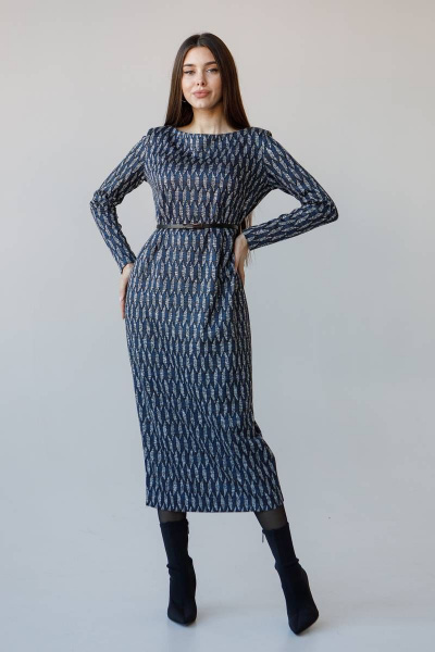 Платье Ivera 1096 серо-синий - фото 1