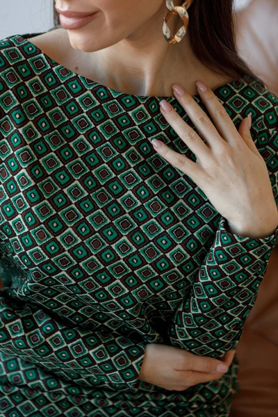 Платье Ivera 1096 зеленый,коричневый - фото 3