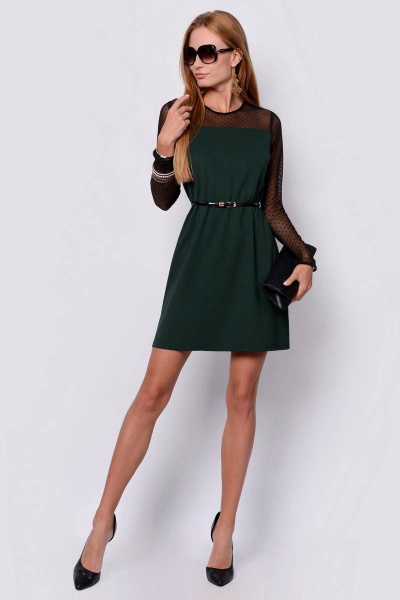 Платье PATRICIA by La Cafe NY14804 черный,зеленый - фото 1