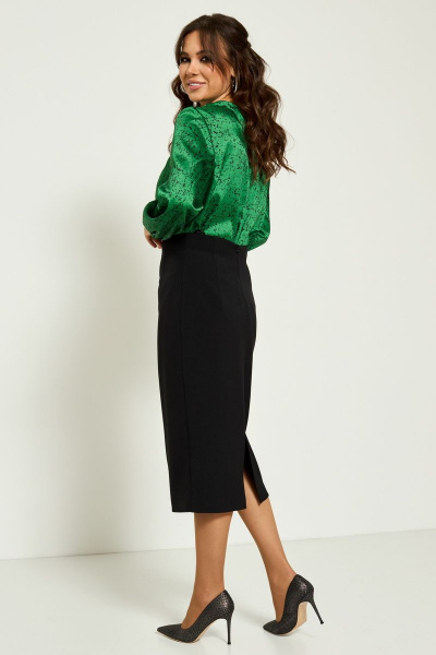 Блуза, юбка Магия моды 2181 зеленый-черный - фото 2