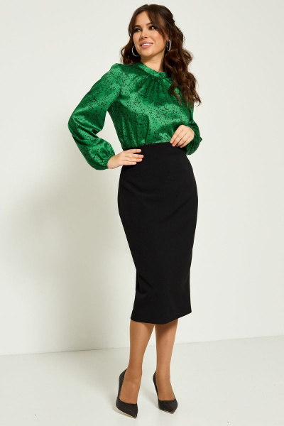 Блуза, юбка Магия моды 2181 зеленый-черный - фото 3