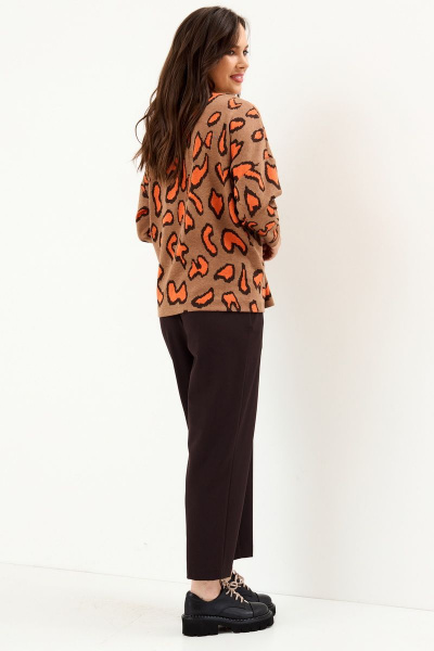 Блуза, брюки Магия моды 2170 оранжевый_темный шоколад - фото 2