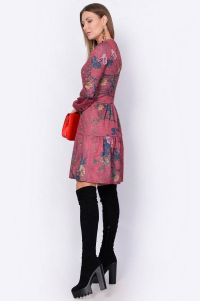 Платье PATRICIA by La Cafe F14666 красный,коричневый - фото 2