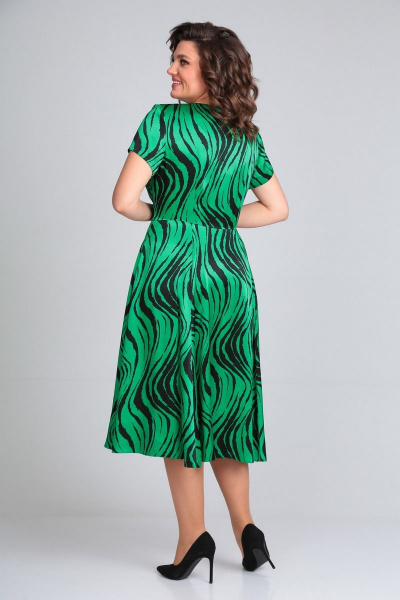 Жакет, платье Милора-стиль 1054 чёрный,зеленый - фото 3