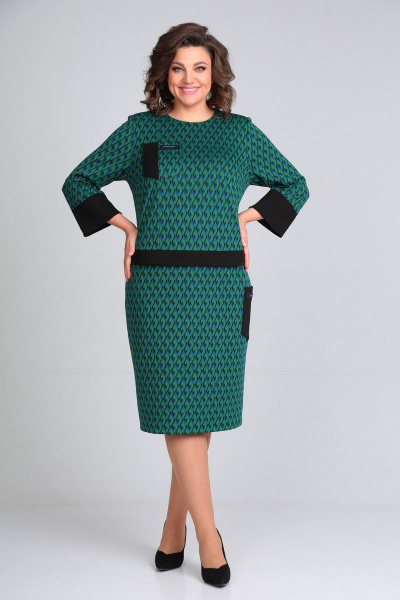 Платье Милора-стиль 1055 зеленое - фото 1