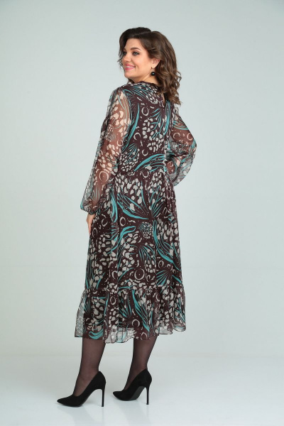 Платье Mubliz 007 коричневый-бирюза - фото 2