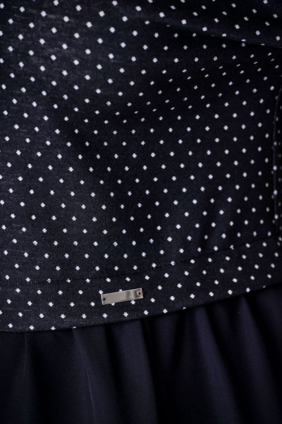 Платье EVA GRANT 7084 черный+горох - фото 4
