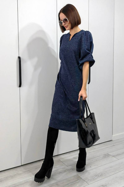 Платье PATRICIA by La Cafe C15254 темно-синий - фото 3