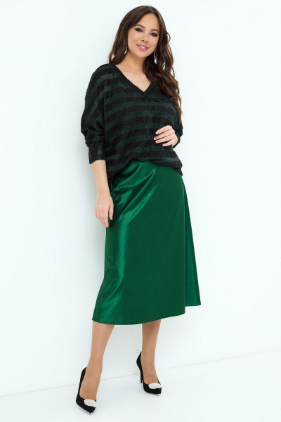 Блуза, топ, юбка Магия моды 2201 черный+зеленый - фото 6
