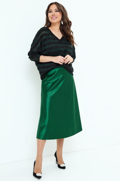Блуза, топ, юбка Магия моды 2201 черный+зеленый - фото 4