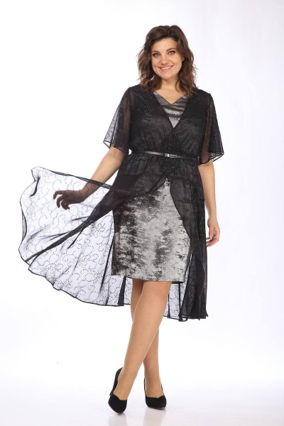 Платье, туника Lady Style Classic 1875/2 серый_с_черным - фото 2