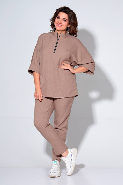 Блуза, брюки Liona Style 862 мокко - фото 1