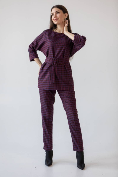 Блуза, брюки Ivera 784-1 красный, черный, фиолетовый - фото 13