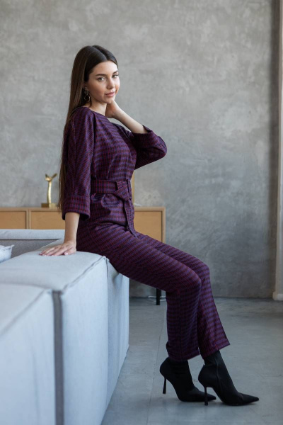 Блуза, брюки Ivera 784-1 красный, черный, фиолетовый - фото 9