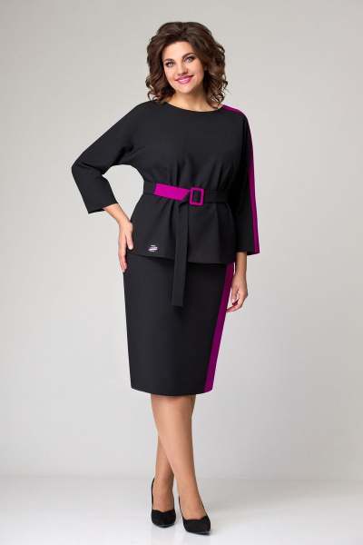 Блуза, юбка Мишель стиль 1066-2 черный - фото 9