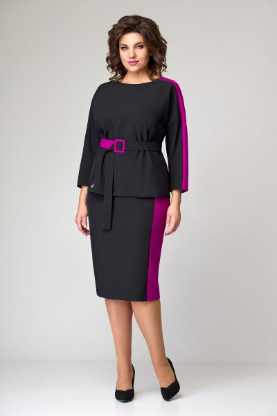 Блуза, юбка Мишель стиль 1066-2 черный - фото 8