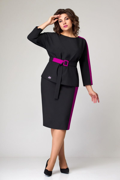 Блуза, юбка Мишель стиль 1066-2 черный - фото 7