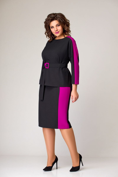 Блуза, юбка Мишель стиль 1066-2 черный - фото 3