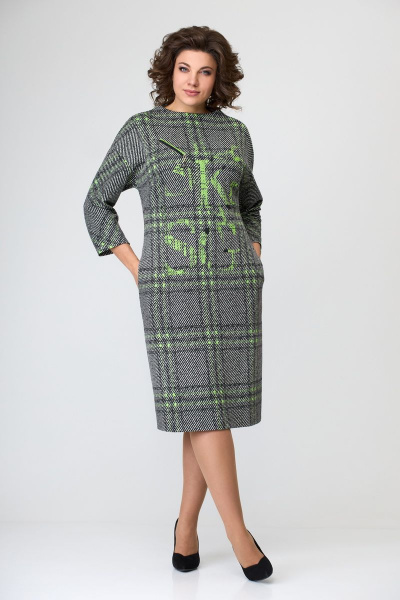Платье Мишель стиль 1093 серо-зеленый - фото 8