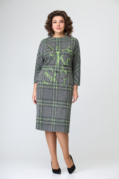 Платье Мишель стиль 1093 серо-зеленый - фото 1