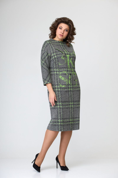Платье Мишель стиль 1093 серо-зеленый - фото 6