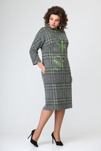 Платье Мишель стиль 1093 серо-зеленый - фото 5