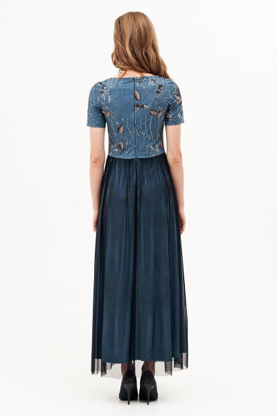 Платье Condra 10112 черный-голубой - фото 3