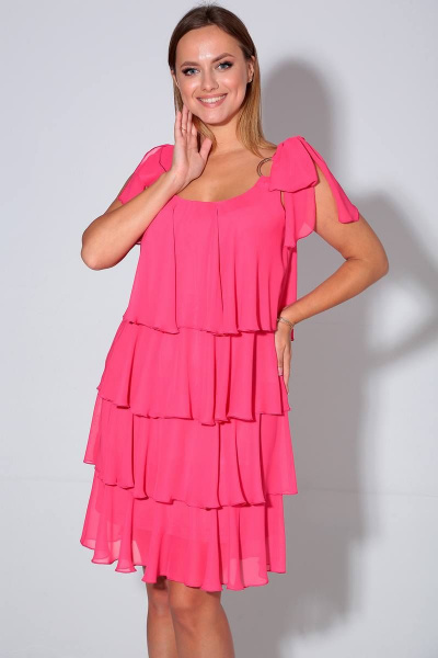 Платье Liona Style 616 розовый - фото 4