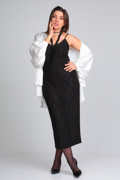 Блуза, платье Lady Secret 3716 белый-черный - фото 1